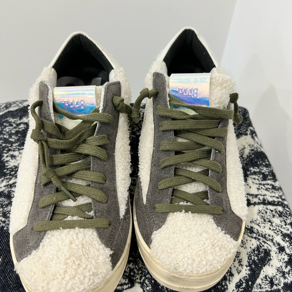 P448 Green and Cream Sneakers